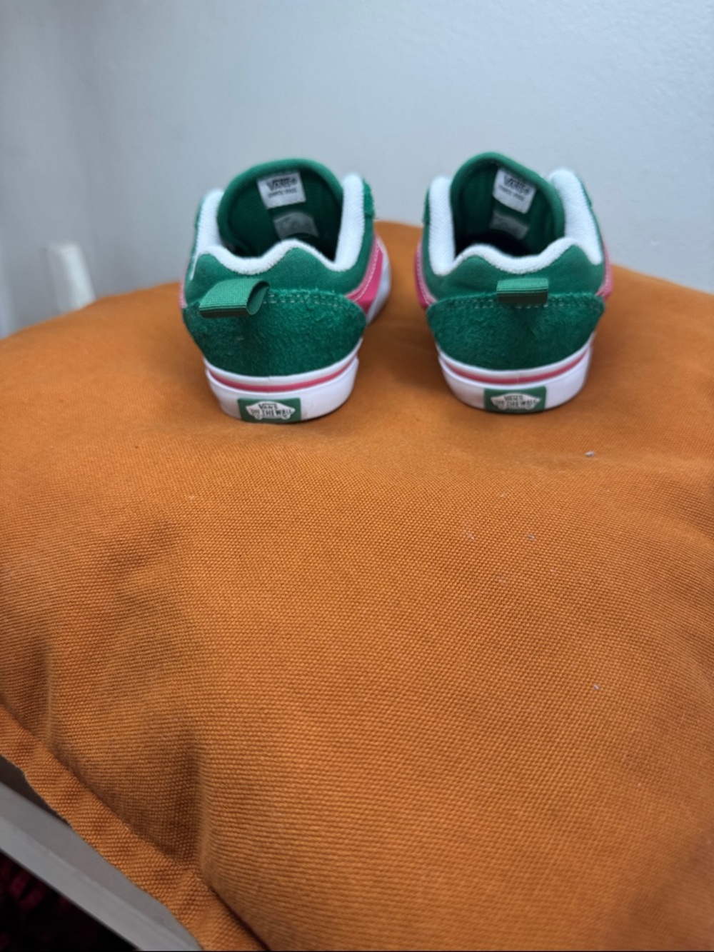 Vans Toddler Knu Skool Green/Pink Sneakers. Sz 10 - Picture 3 of 6